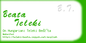 beata teleki business card